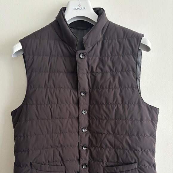 SUITSUPPLY Olmetex Brown Down Button-up Quilted Waistcoat / Padded Vest - Medium - Picture 1 of 13